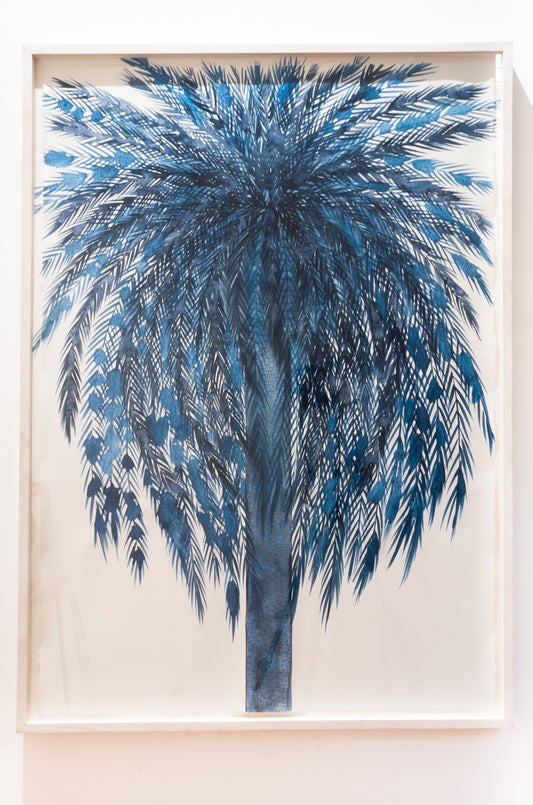 Blue Palm (100x700 cm) by Emilia Faro